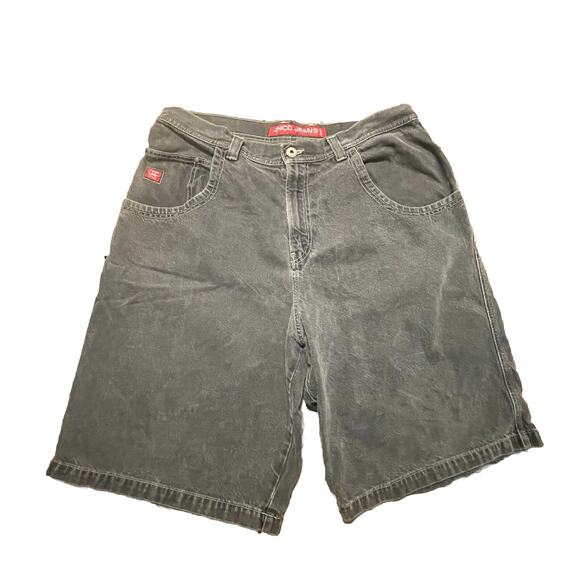 JNCO Jean Shorts Mens 38x12.5 Washed Black Snake Double Deep Pockets Y2K 2000’s - Picture 4 of 16